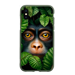 Чехол iPhone XS Max матовый Черная обезьянка