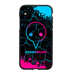 Чехол iPhone XS Max матовый Evangelion - neon gradient, цвет: 3D-черный