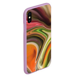 Чехол iPhone XS Max матовый Waves colors, цвет: 3D-сиреневый — фото 2