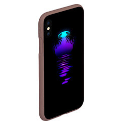 Чехол iPhone XS Max матовый Луна SynthWave, цвет: 3D-коричневый — фото 2