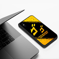 Чехол iPhone XS Max матовый JoJo Bizarre Adventure - gold gradient, цвет: 3D-черный — фото 2