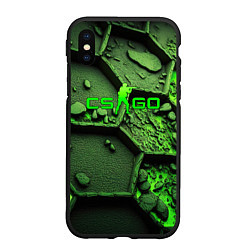 Чехол iPhone XS Max матовый CSGO green abstract