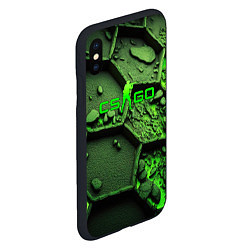 Чехол iPhone XS Max матовый CSGO green abstract, цвет: 3D-черный — фото 2