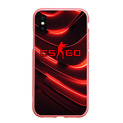 Чехол iPhone XS Max матовый CS GO red neon, цвет: 3D-баблгам