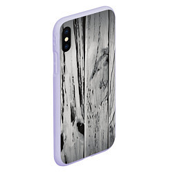 Чехол iPhone XS Max матовый Grey wood, цвет: 3D-светло-сиреневый — фото 2