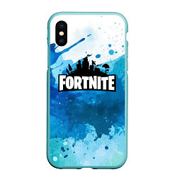 Чехол iPhone XS Max матовый Fortnite Logo Paint, цвет: 3D-мятный