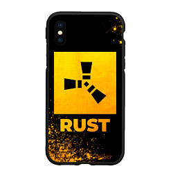 Чехол iPhone XS Max матовый Rust - gold gradient