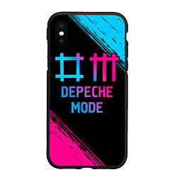 Чехол iPhone XS Max матовый Depeche Mode - neon gradient, цвет: 3D-черный