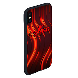 Чехол iPhone XS Max матовый CS GO red neon, цвет: 3D-черный — фото 2