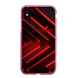 Чехол iPhone XS Max матовый Red neon CS GO, цвет: 3D-малиновый