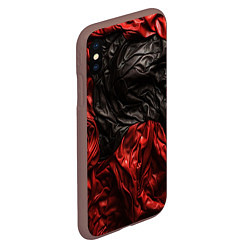 Чехол iPhone XS Max матовый Black red texture, цвет: 3D-коричневый — фото 2