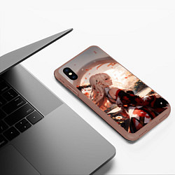 Чехол iPhone XS Max матовый Японская девушка при закате солнца, цвет: 3D-коричневый — фото 2