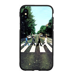 Чехол iPhone XS Max матовый The Beatles альбом Abbey Road, цвет: 3D-черный