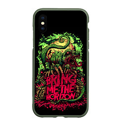 Чехол iPhone XS Max матовый Bring me the horizon dinosaurs