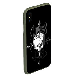 Чехол iPhone XS Max матовый Cypress hill - arrows skull, цвет: 3D-темно-зеленый — фото 2