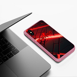 Чехол iPhone XS Max матовый CS GO red neon, цвет: 3D-малиновый — фото 2