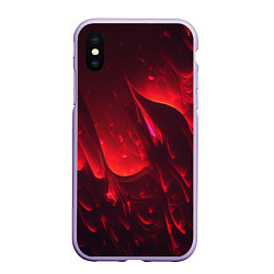 Чехол iPhone XS Max матовый Красные огоньки абстракция, цвет: 3D-светло-сиреневый