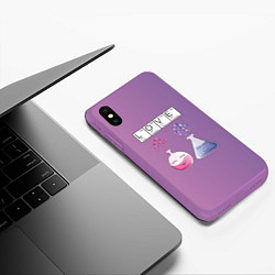 Чехол iPhone XS Max матовый Химия Любви, цвет: 3D-фиолетовый — фото 2
