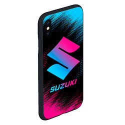 Чехол iPhone XS Max матовый Suzuki - neon gradient, цвет: 3D-черный — фото 2