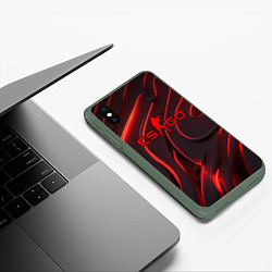 Чехол iPhone XS Max матовый CSGO red abstract, цвет: 3D-темно-зеленый — фото 2