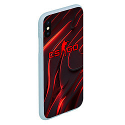 Чехол iPhone XS Max матовый CSGO red abstract, цвет: 3D-голубой — фото 2