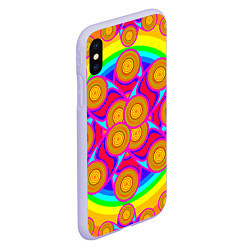 Чехол iPhone XS Max матовый Узор цвета хохломы, цвет: 3D-светло-сиреневый — фото 2