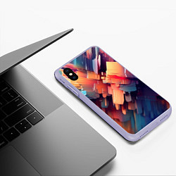 Чехол iPhone XS Max матовый Цветная абстракция каменных сланцев, цвет: 3D-светло-сиреневый — фото 2