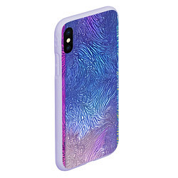 Чехол iPhone XS Max матовый Трёхцветные узоры, цвет: 3D-светло-сиреневый — фото 2