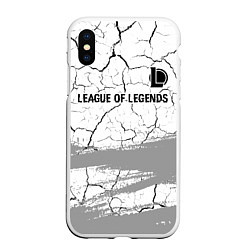 Чехол iPhone XS Max матовый League of Legends glitch на светлом фоне: символ с