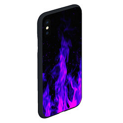 Чехол iPhone XS Max матовый Неоновый огонь на черном фоне, цвет: 3D-черный — фото 2