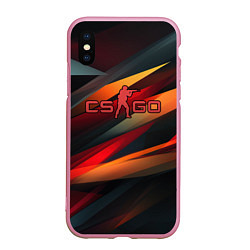 Чехол iPhone XS Max матовый CS GO abstract logo, цвет: 3D-розовый