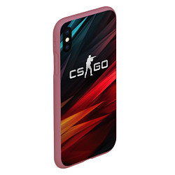 Чехол iPhone XS Max матовый CS GO dark abstract logo, цвет: 3D-малиновый — фото 2