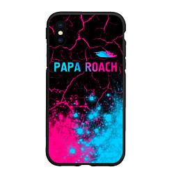 Чехол iPhone XS Max матовый Papa Roach - neon gradient: символ сверху