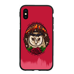 Чехол iPhone XS Max матовый Bring Me The Horizon Owl, цвет: 3D-черный