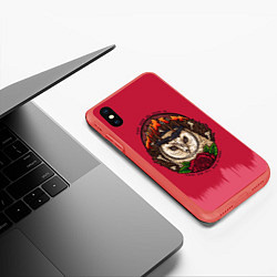 Чехол iPhone XS Max матовый Bring Me The Horizon Owl, цвет: 3D-красный — фото 2