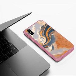 Чехол iPhone XS Max матовый Разноцветная яшма, цвет: 3D-малиновый — фото 2