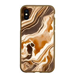Чехол iPhone XS Max матовый Яшма серая, цвет: 3D-коричневый