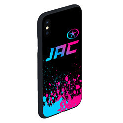 Чехол iPhone XS Max матовый JAC - neon gradient: символ сверху, цвет: 3D-черный — фото 2