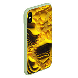 Чехол iPhone XS Max матовый Желтая объемная текстура, цвет: 3D-салатовый — фото 2