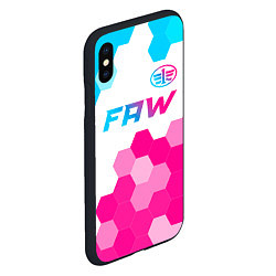 Чехол iPhone XS Max матовый FAW neon gradient style: символ сверху, цвет: 3D-черный — фото 2