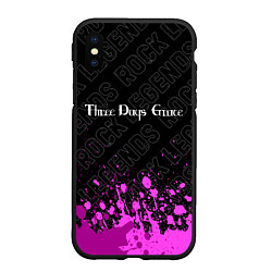 Чехол iPhone XS Max матовый Three Days Grace rock legends: символ сверху, цвет: 3D-черный