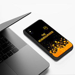 Чехол iPhone XS Max матовый The Neighbourhood - gold gradient: символ сверху, цвет: 3D-черный — фото 2