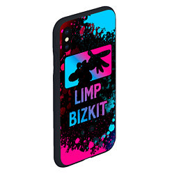 Чехол iPhone XS Max матовый Limp Bizkit - neon gradient, цвет: 3D-черный — фото 2