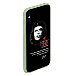 Чехол iPhone XS Max матовый Che Guevara автограф, цвет: 3D-салатовый — фото 2