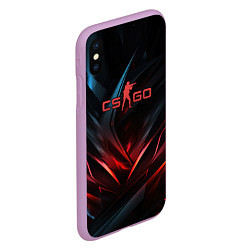 Чехол iPhone XS Max матовый CS GO dark red black, цвет: 3D-сиреневый — фото 2