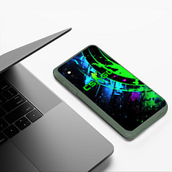 Чехол iPhone XS Max матовый CS GO green black style, цвет: 3D-темно-зеленый — фото 2