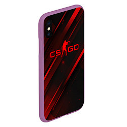 Чехол iPhone XS Max матовый CS GO red light, цвет: 3D-фиолетовый — фото 2