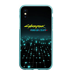 Чехол iPhone XS Max матовый Cyberpunk logo neon, цвет: 3D-мятный