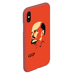 Чехол iPhone XS Max матовый СССР Ленин жив, цвет: 3D-красный — фото 2