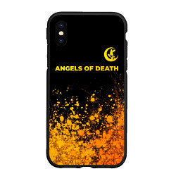 Чехол iPhone XS Max матовый Angels of Death - gold gradient: символ сверху
